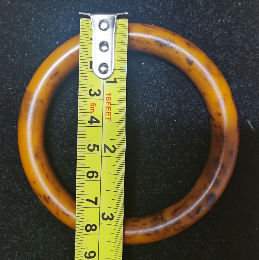 Butterscotch Root Beer Swirl Marbled Bakelite Bangle Bracelet Tested 32g - Picture 3 of 4